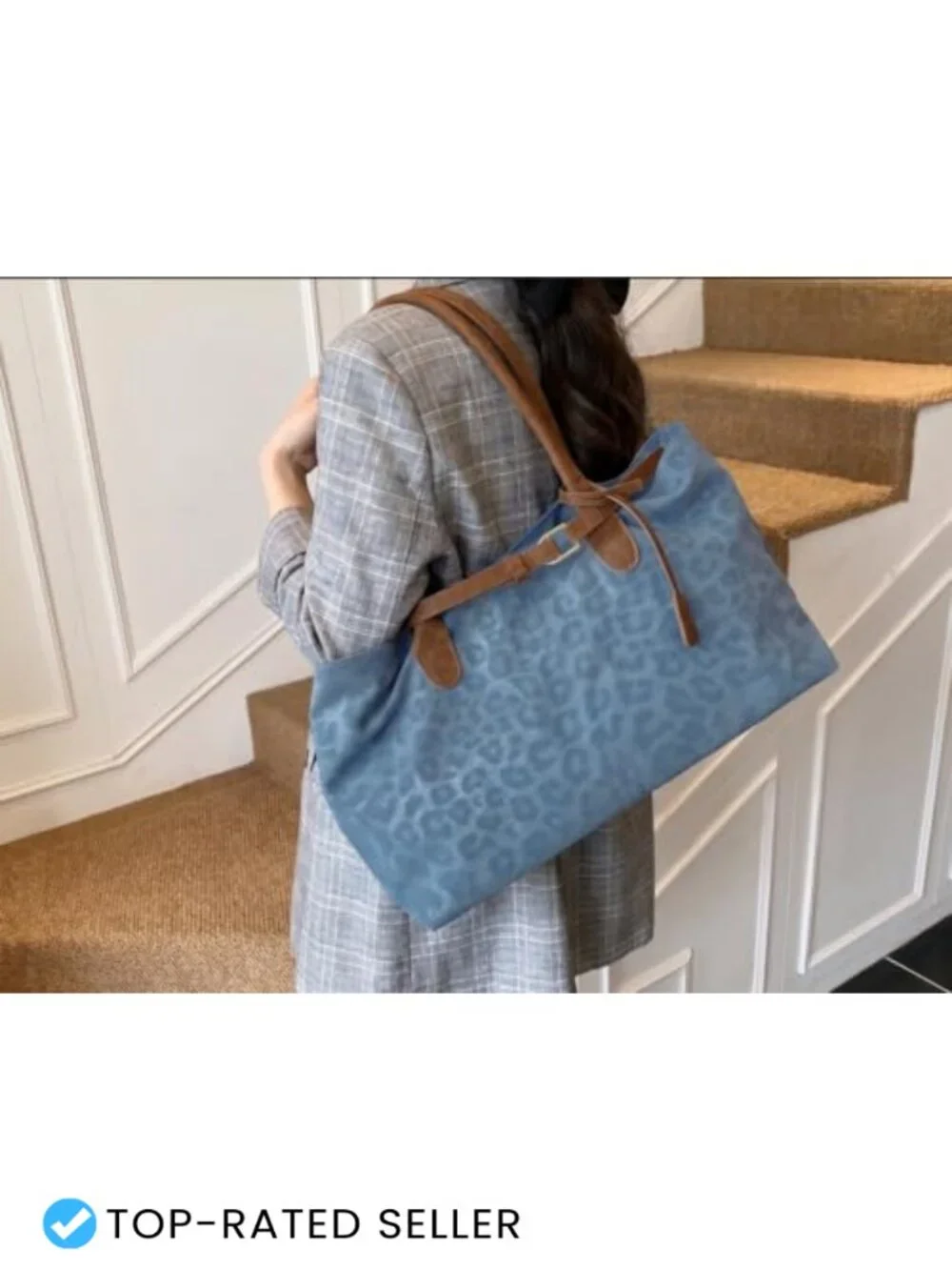 Leopard Print Faux Suede PU Hobo Shoulder Bag Y2K